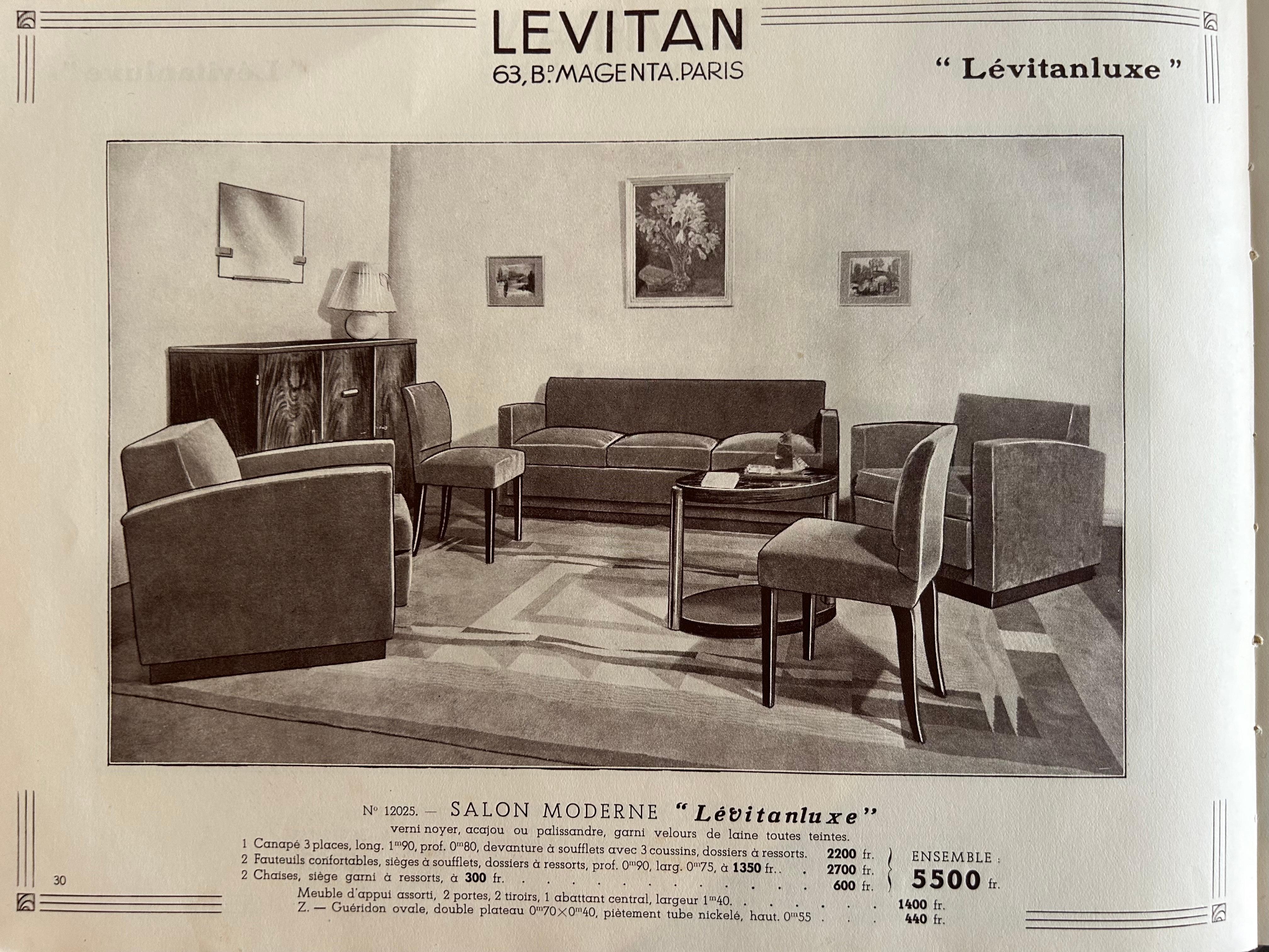 1934 Französisch Modernist Sessel auf Sockel von Decoration Lévitan im Angebot 1