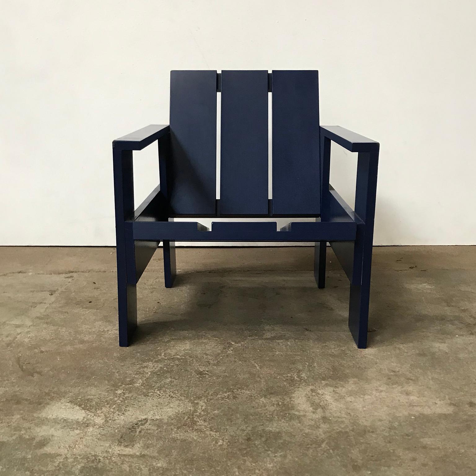 Mid-20th Century 1934, Gerrit Rietveld, by Rietveld Family, Number 41, Children Crate Chair Blue