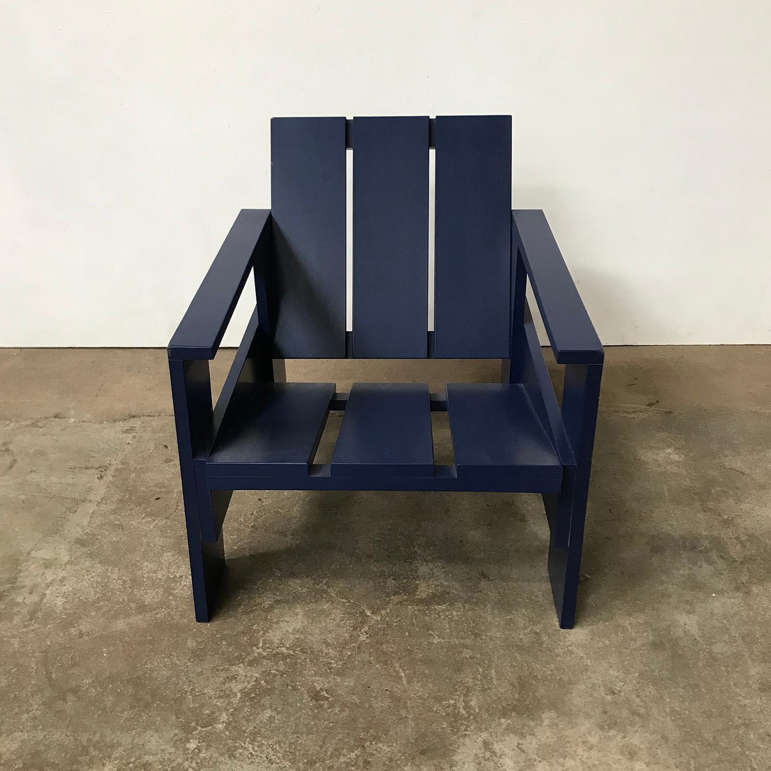 Wood 1934, Gerrit Rietveld, by Rietveld Family, Number 41, Children Crate Chair Blue