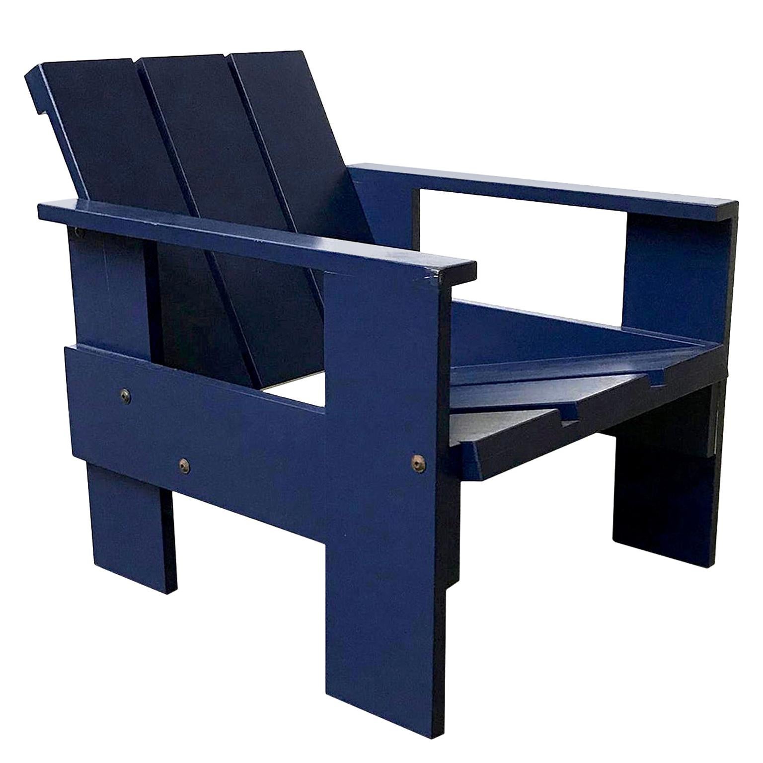 1934, Gerrit Rietveld, by Rietveld Family, Number 41, Children Crate Chair Blue