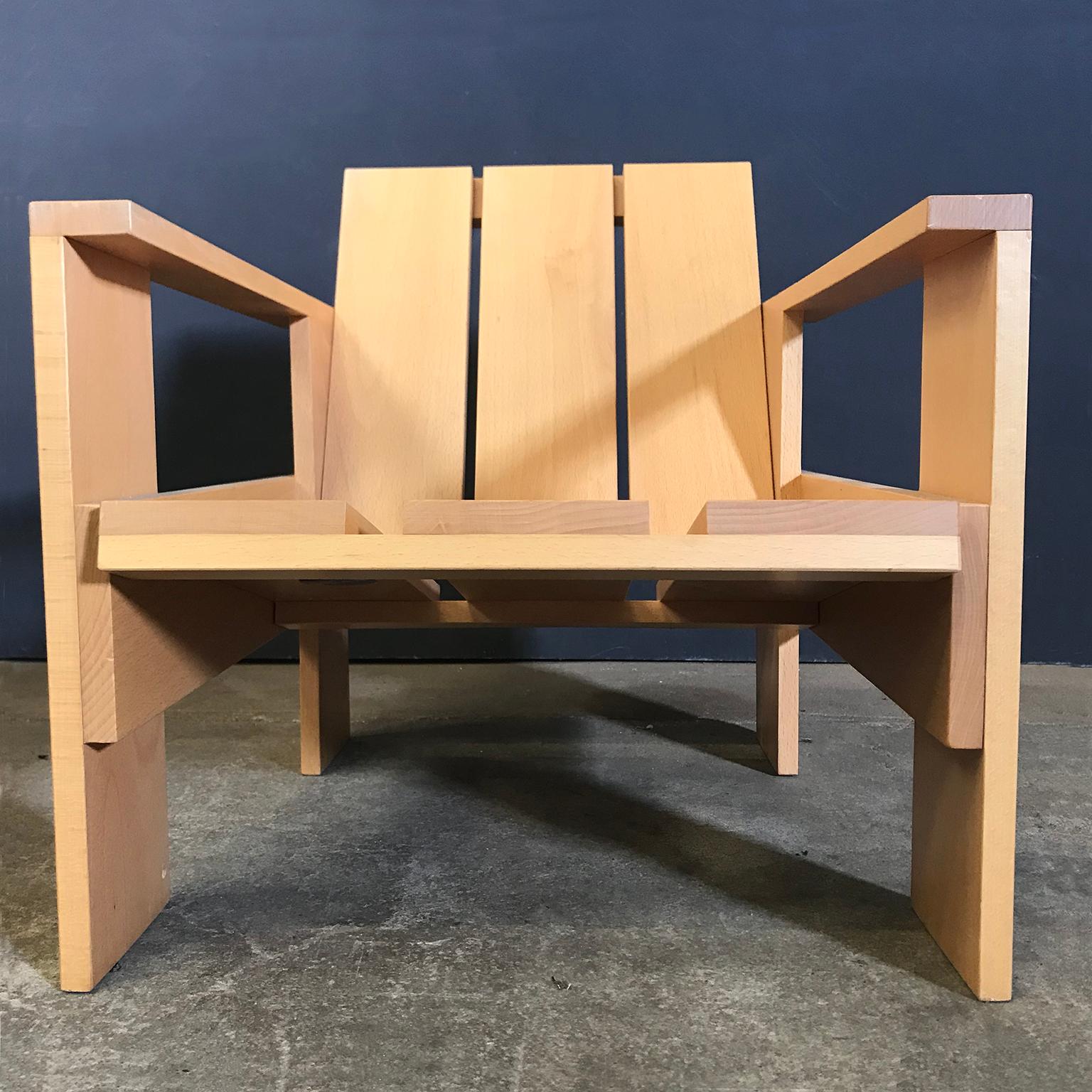 De Stijl 1934, Gerrit Rietveld, by Rietveld Family, Number 60, Children Crate Chair Wood