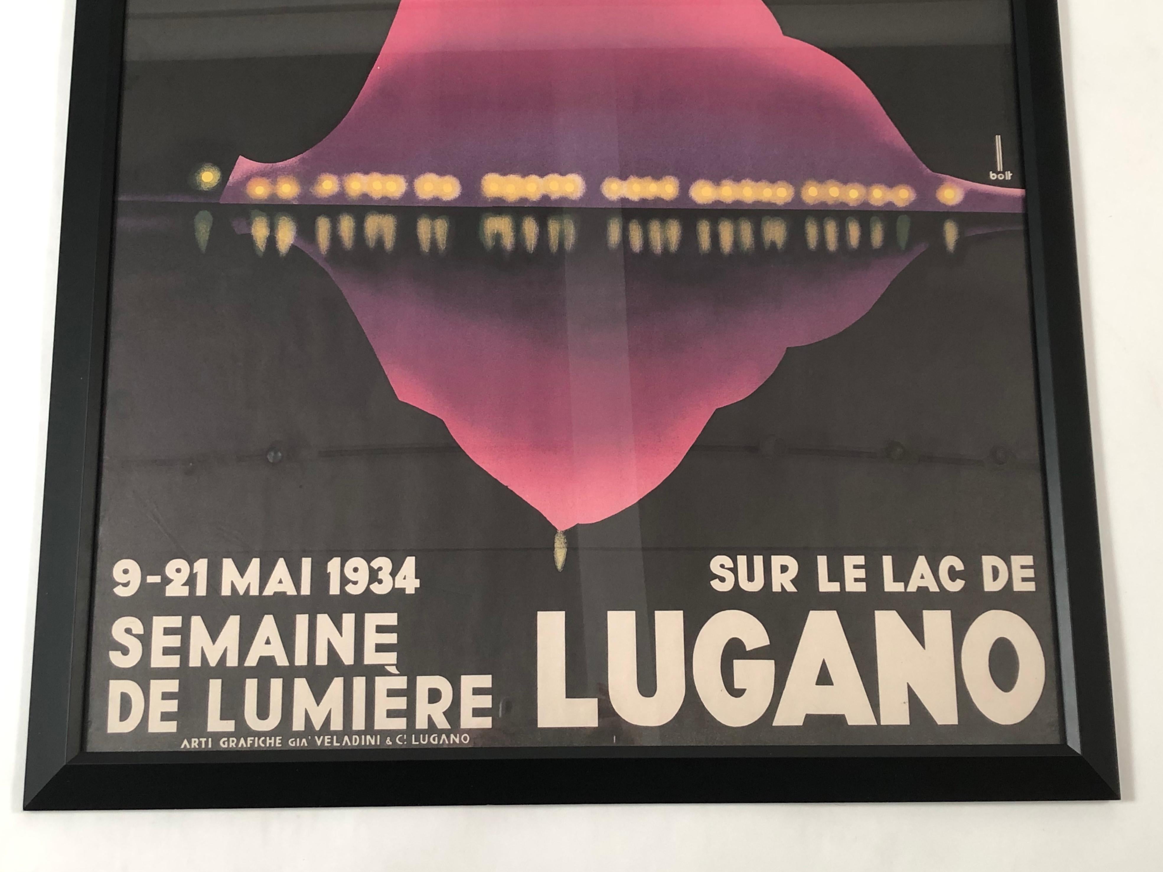 1934 Lugano Swiss Film Festival Poster In Good Condition In Essex, MA