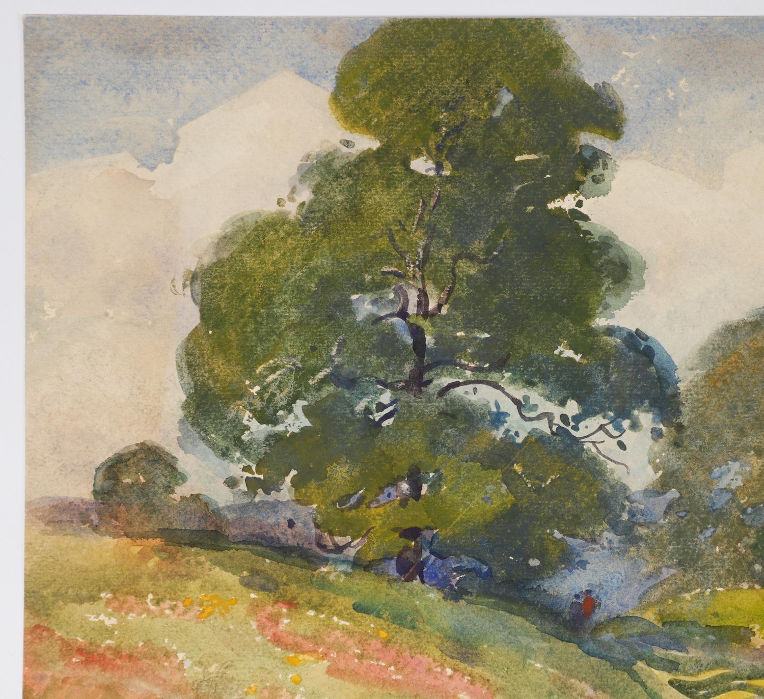 1934 New England Landscape Watercolor Painting by Egbert Cadmus In Good Condition For Sale In Seguin, TX
