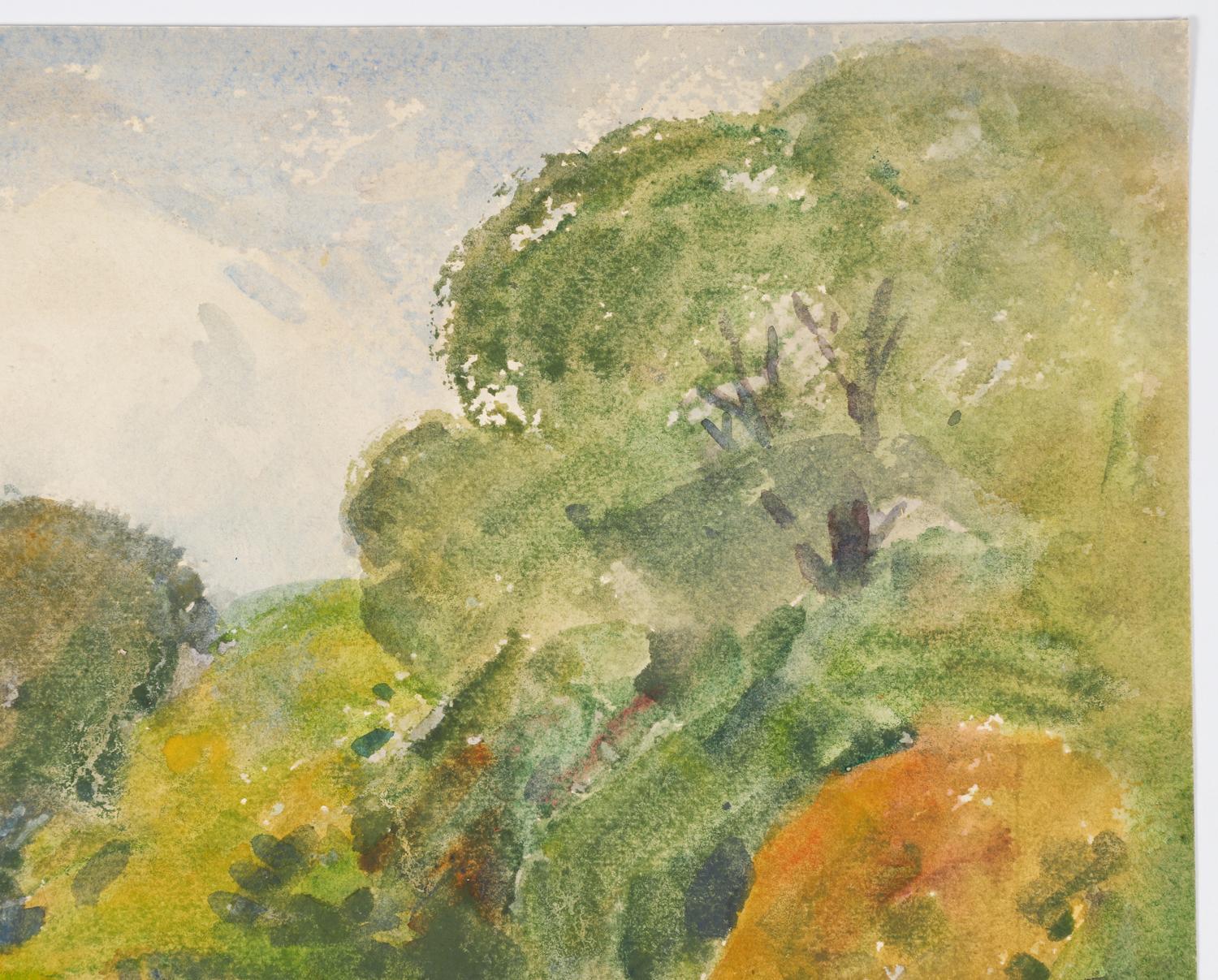 Mid-20th Century 1934 New England Landscape Watercolor Painting by Egbert Cadmus For Sale