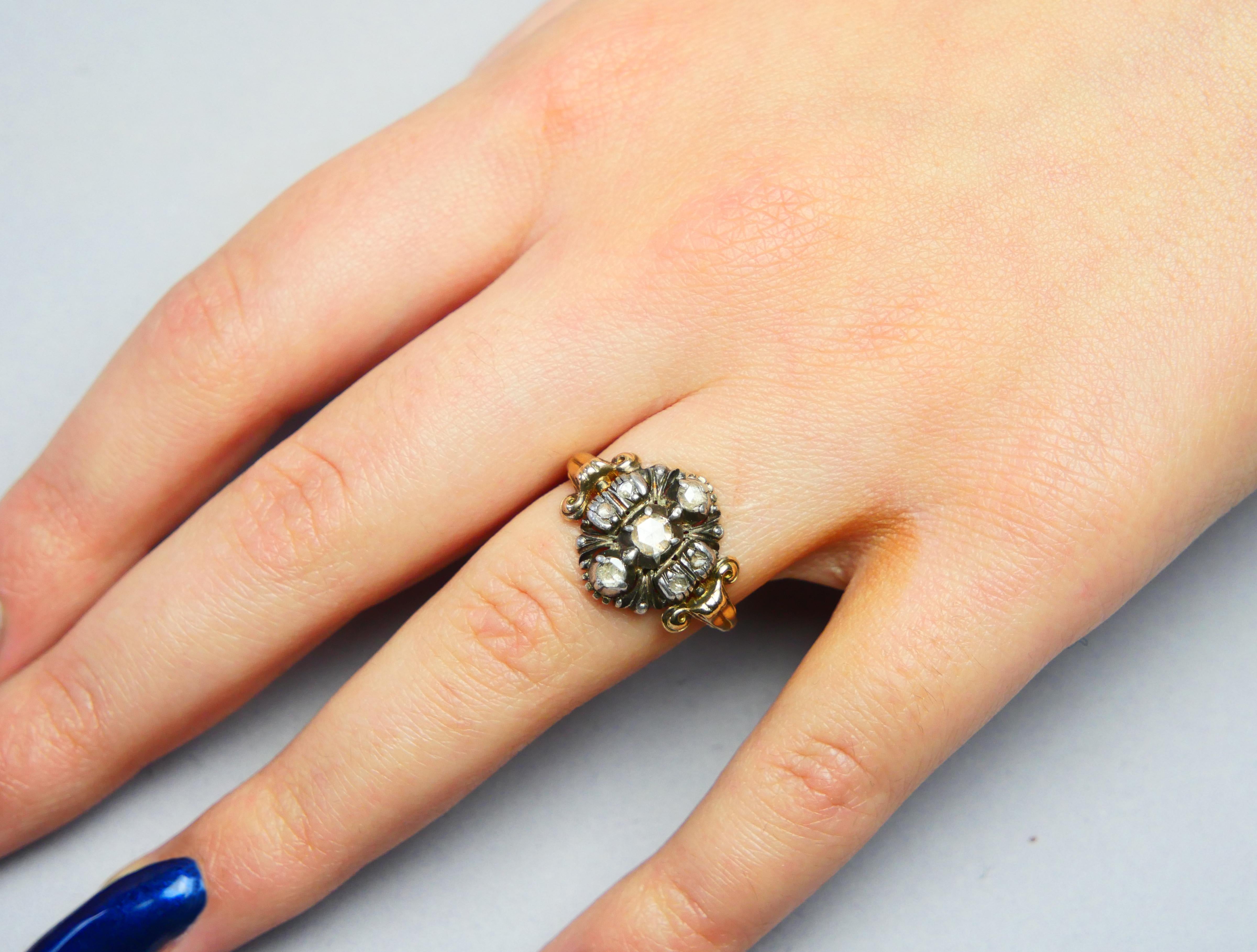 Donna 1934 Anello Nordico 0,5 ctw Diamanti solidi Oro 18K Argento Ø US6,25 / 4,55 gr. in vendita