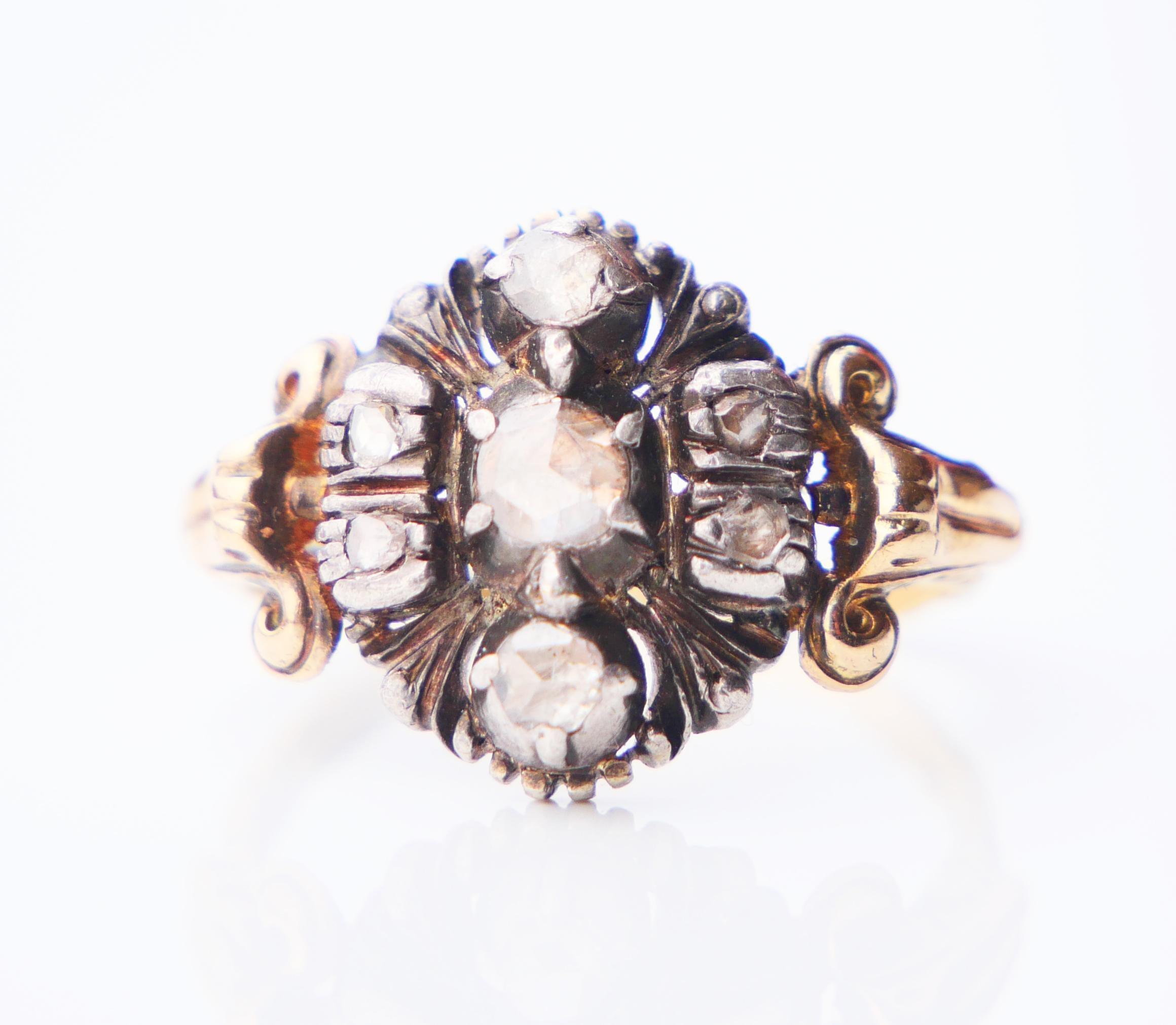 1934 Anello Nordico 0,5 ctw Diamanti solidi Oro 18K Argento Ø US6,25 / 4,55 gr. in vendita 2