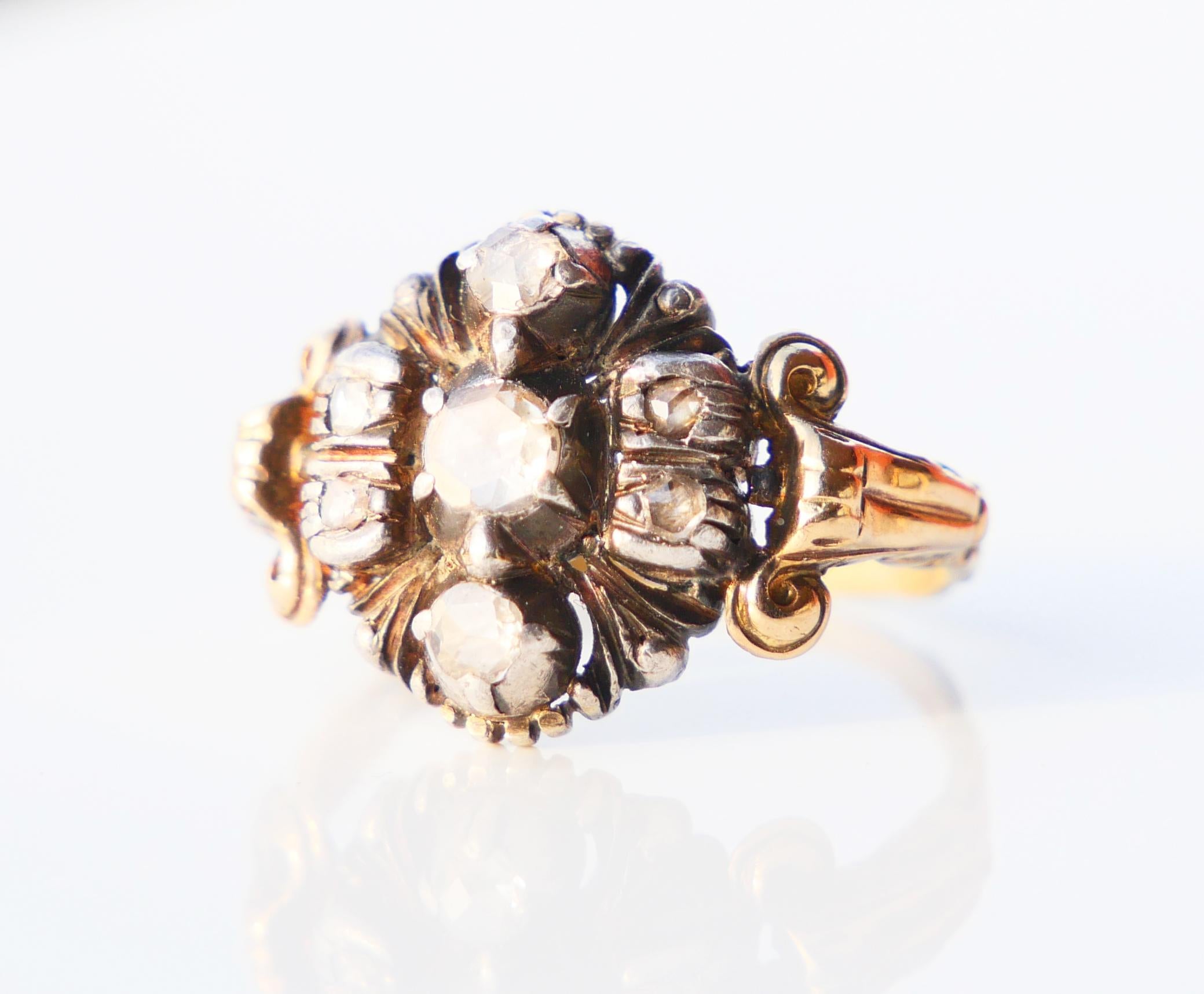 1934 Nordic Ring 0.5 ctw Diamonds solid 18K Gold Silver Ø US6.25 / 4.55 gr. For Sale 3