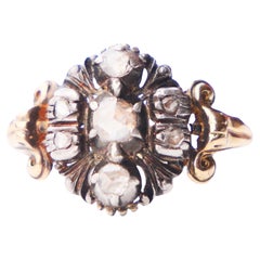 1934 Nordischer Ring 0.5 ctw Diamanten massiv 18K Gold Silber Ø US6.25 / 4.55 gr.