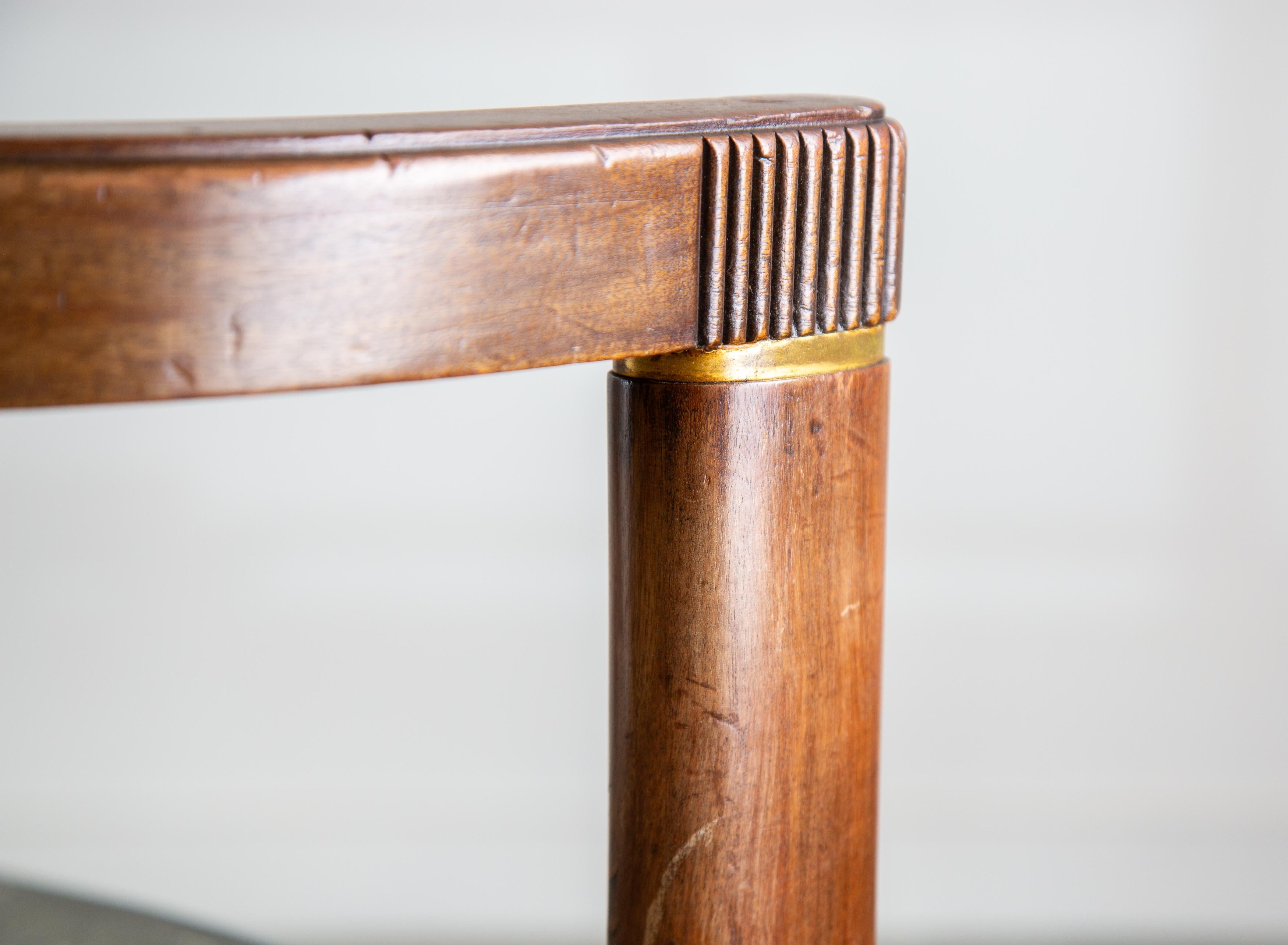 Pierre Patout a conçu des fauteuils pour SS Normandie en laiton et acajou cannelé de 1934 en vente 7