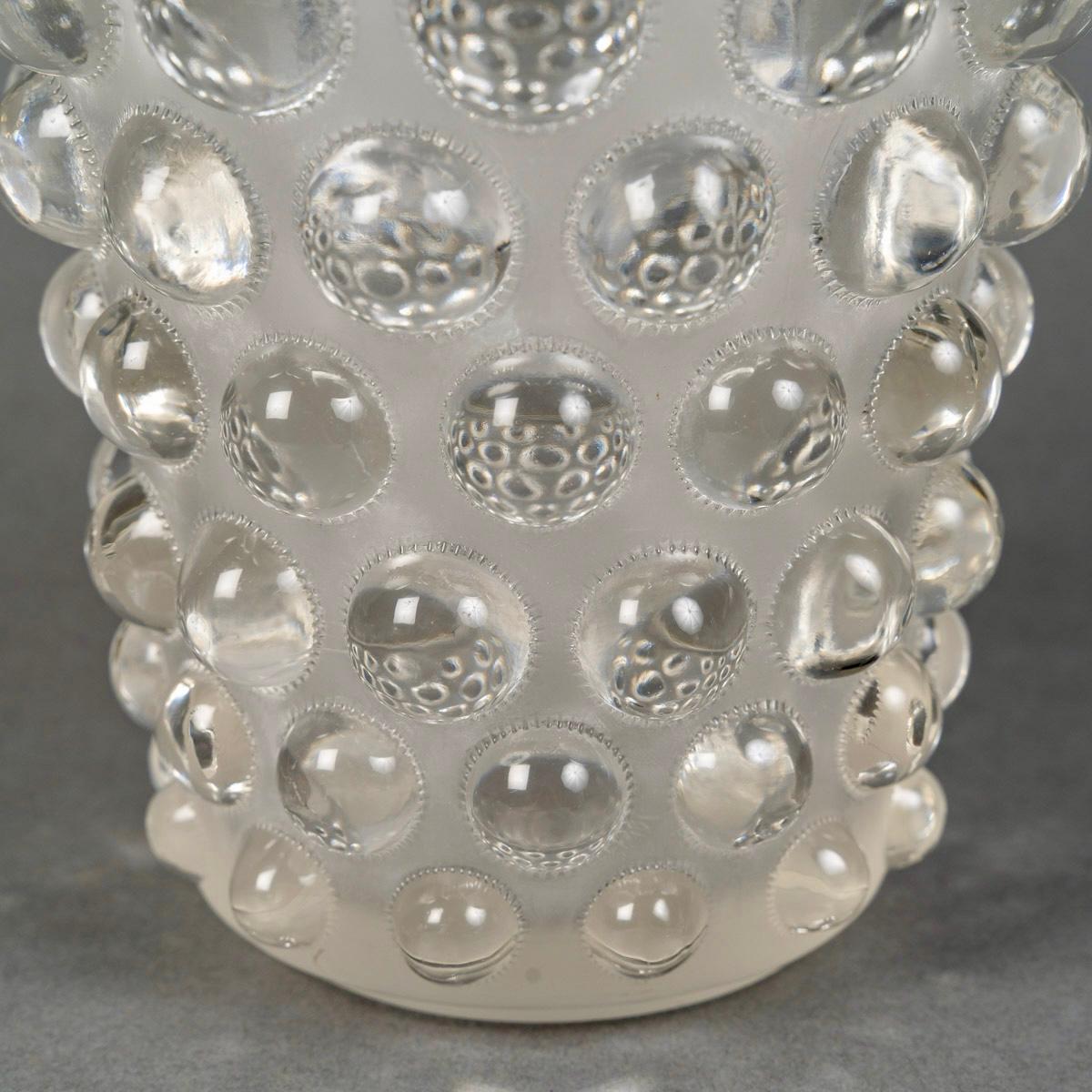 1934 René Lalique Jarrón Art Déco Bammako Vidrio de Bamako Francés en venta