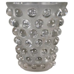 1934 René Lalique Art Deco Vase Bammako Bamako Glass