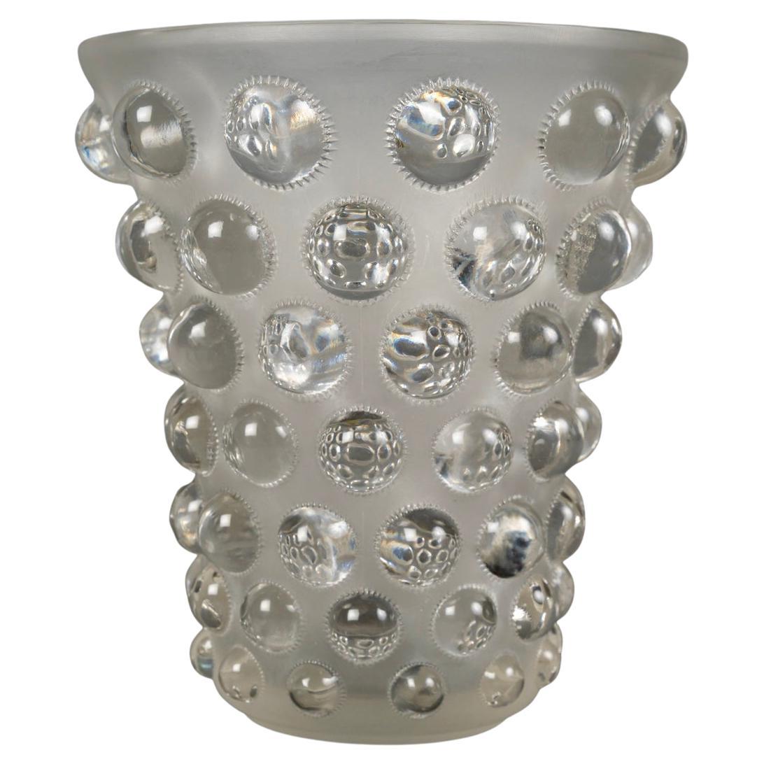 1934 René Lalique Jarrón Art Déco Bammako Vidrio de Bamako en venta