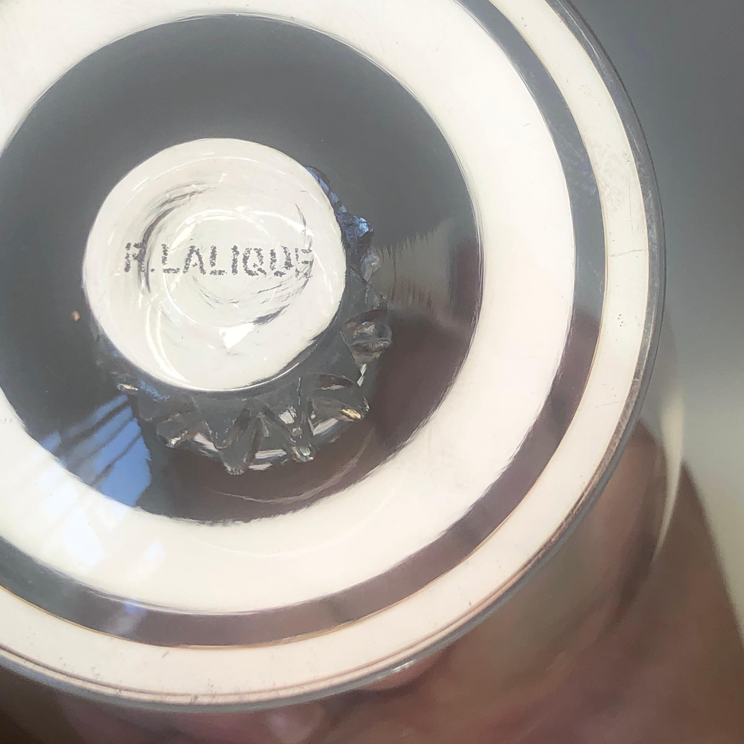 French 1934 Rene Lalique Complet Set 6 Liquor Wine Degustation Glasses Clos Vougeot