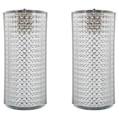 1934 René Lalique - Pair Of Modernist Art Deco Cunard Wall Lights Sconces Glass