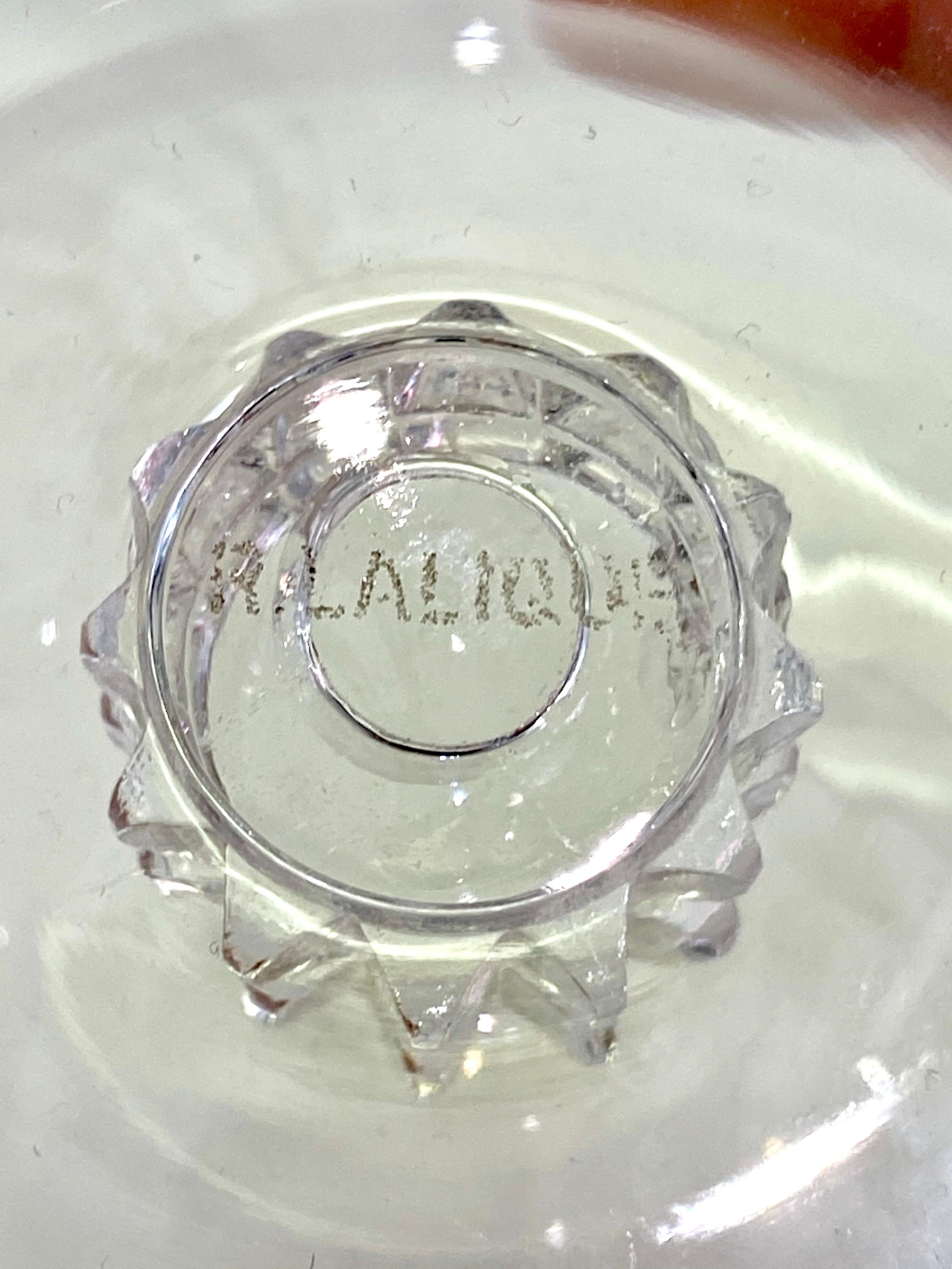 1934 Rene Lalique Set 6 Liquor Wine Degustation and Decanter Glasses Vougeot 5