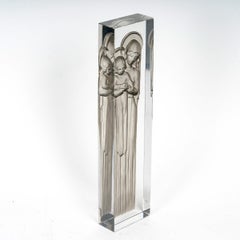 1934 René Lalique Statue Madonna and Child Vierge à l'Enfant Glass