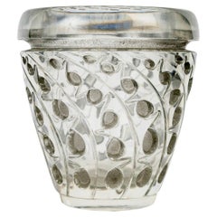 1934 René Lalique - Vaso Art Deco in vetro Lemna con patina grigia