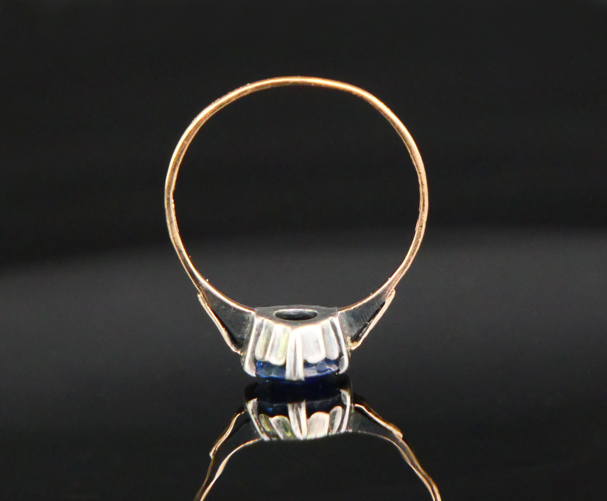 Old European Cut 1934 Ring natural 2.5ct Cornflower Blue Sapphire solid 18K Gold �Ø US6.25 / 1.7gr