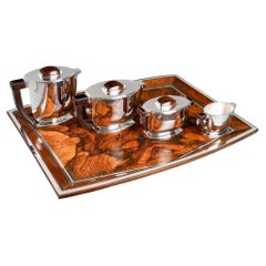 1934 Tetard Frères - Tea and Coffee Service Sterling Silver and Rosewood