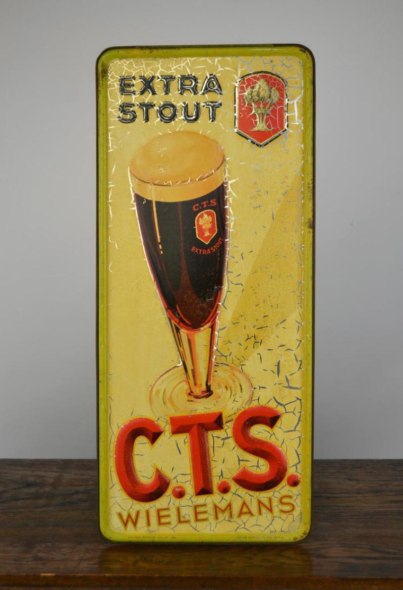 1934 Tin Sign Belgian Beer Wielemans In Good Condition For Sale In Antwerp, BE