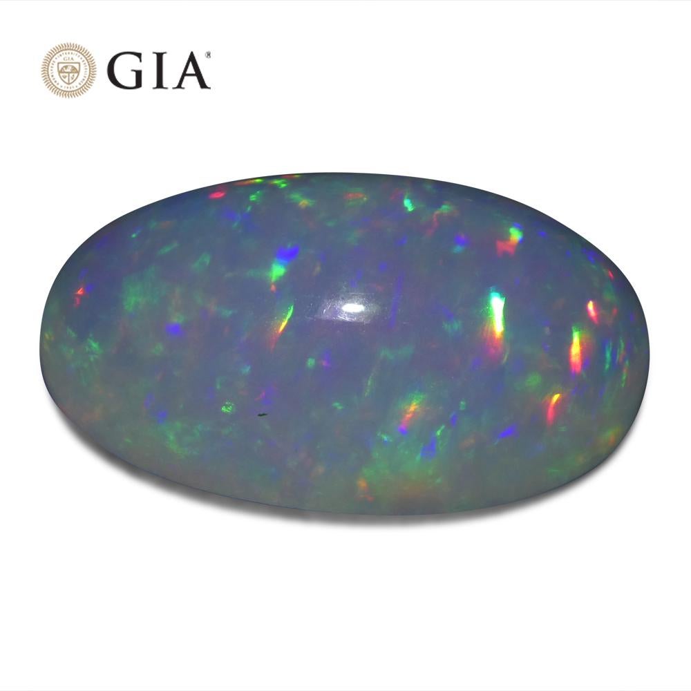 19.34 Karat ovaler weißer Opal, GIA-zertifiziert Äthiopien   im Angebot 5