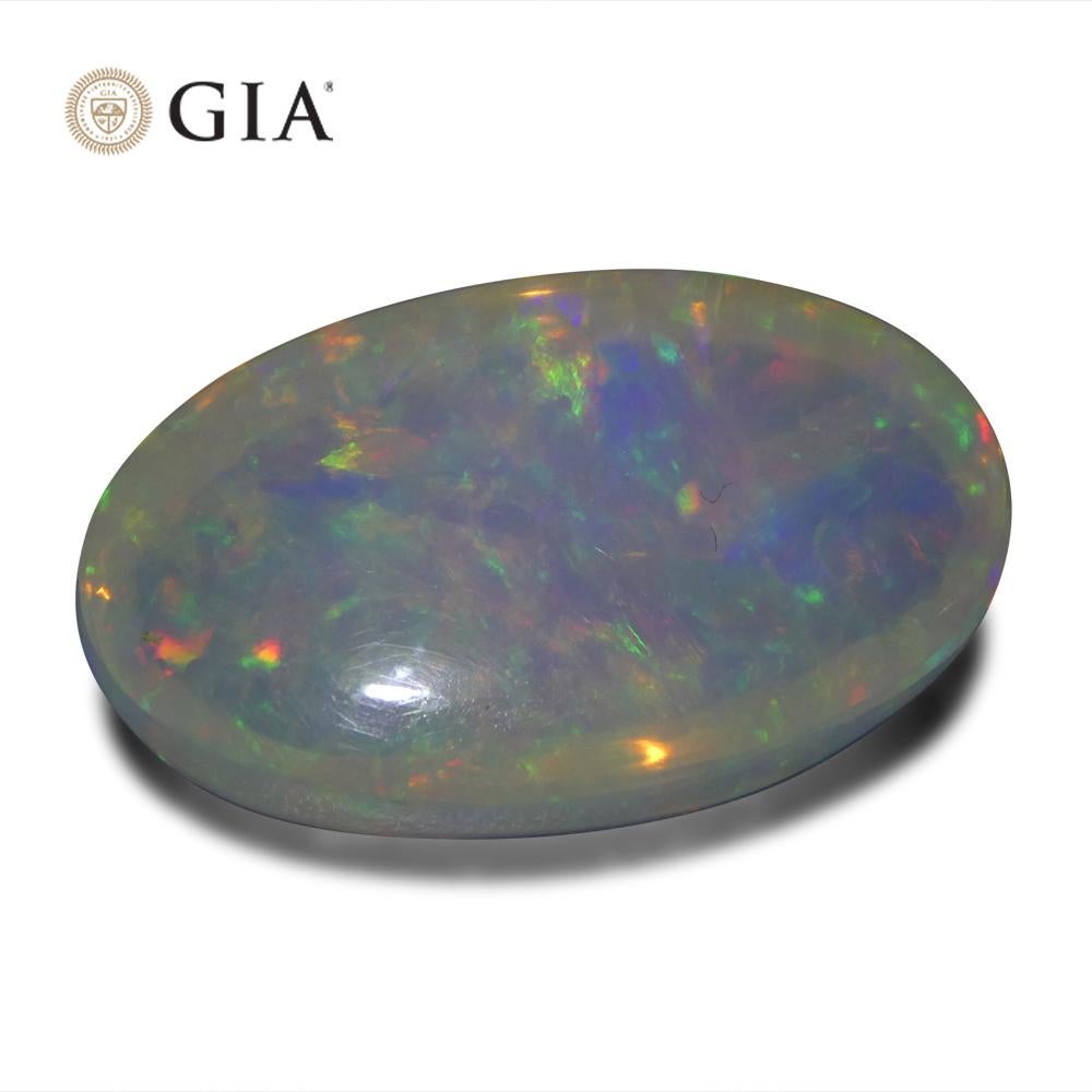 19.34 Karat ovaler weißer Opal, GIA-zertifiziert Äthiopien   im Angebot 6