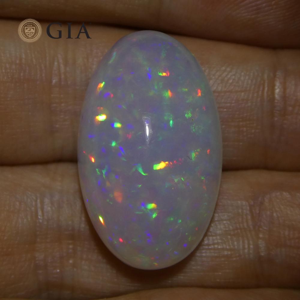 19.34 Karat ovaler weißer Opal, GIA-zertifiziert Äthiopien   im Angebot 7