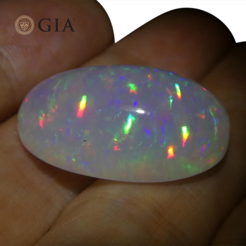 19.34 Karat ovaler weißer Opal, GIA-zertifiziert Äthiopien   im Angebot 8