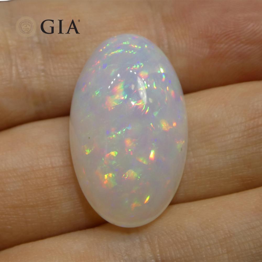 19.34ct Oval White Opal GIA Certified Ethiopia   For Sale 9