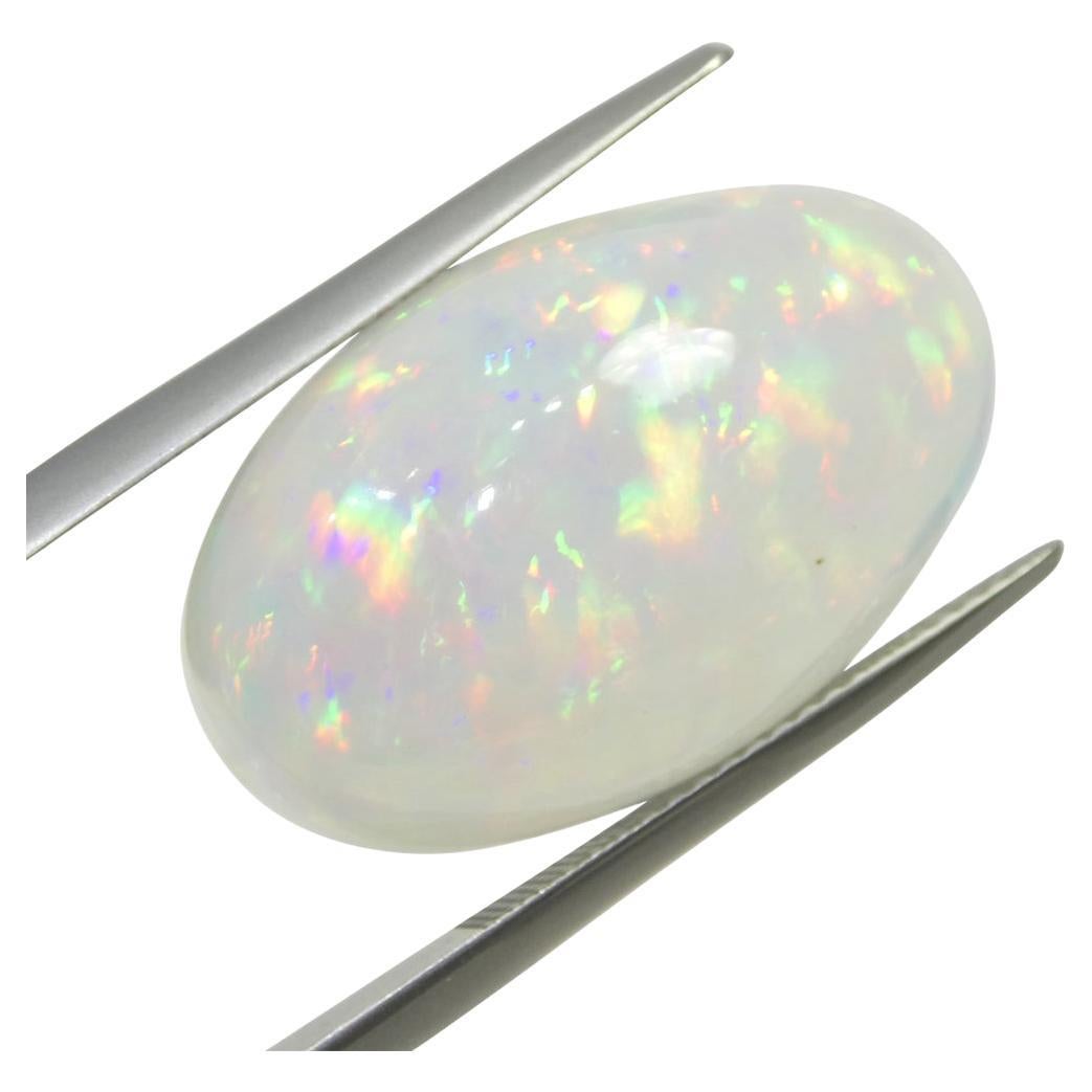 19.34 Karat ovaler weißer Opal, GIA-zertifiziert Äthiopien (Ovalschliff)
