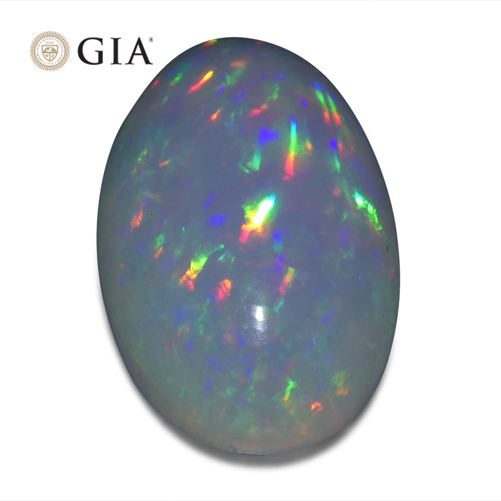 Women's or Men's 19.34ct Oval White Opal GIA Certified Ethiopia   For Sale