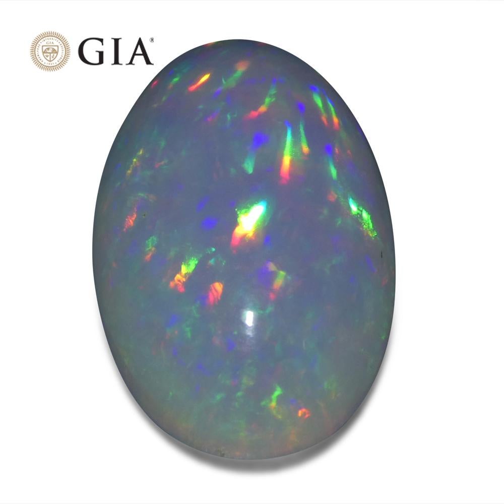 19.34 Karat ovaler weißer Opal, GIA-zertifiziert Äthiopien   im Angebot 1