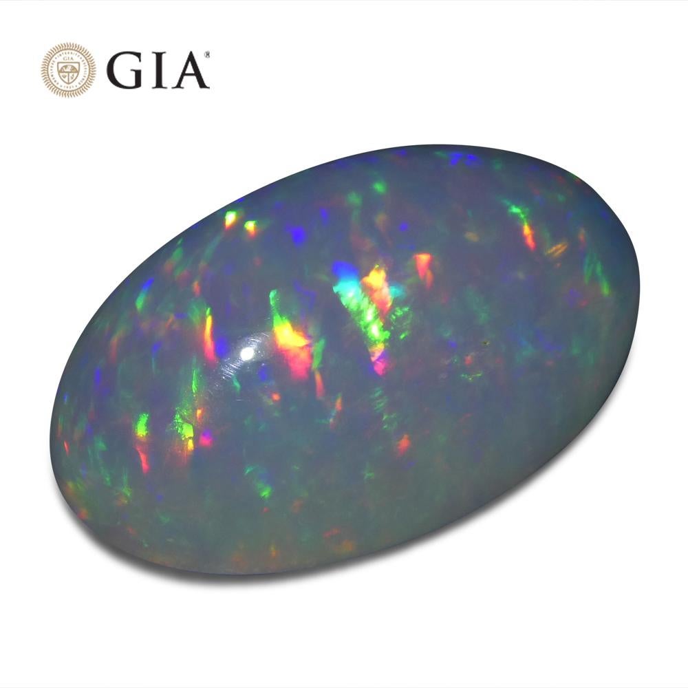 19.34 Karat ovaler weißer Opal, GIA-zertifiziert Äthiopien   im Angebot 2