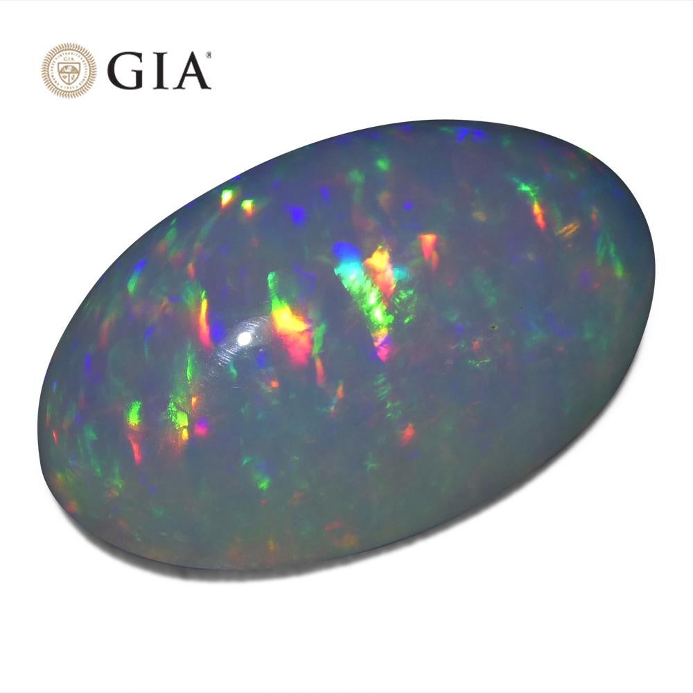 19.34 Karat ovaler weißer Opal, GIA-zertifiziert Äthiopien   im Angebot 3