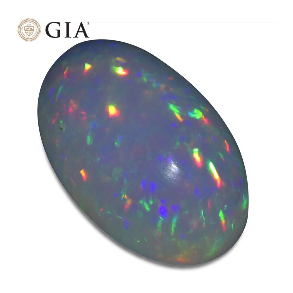 19.34 Karat ovaler weißer Opal, GIA-zertifiziert Äthiopien   im Angebot 4