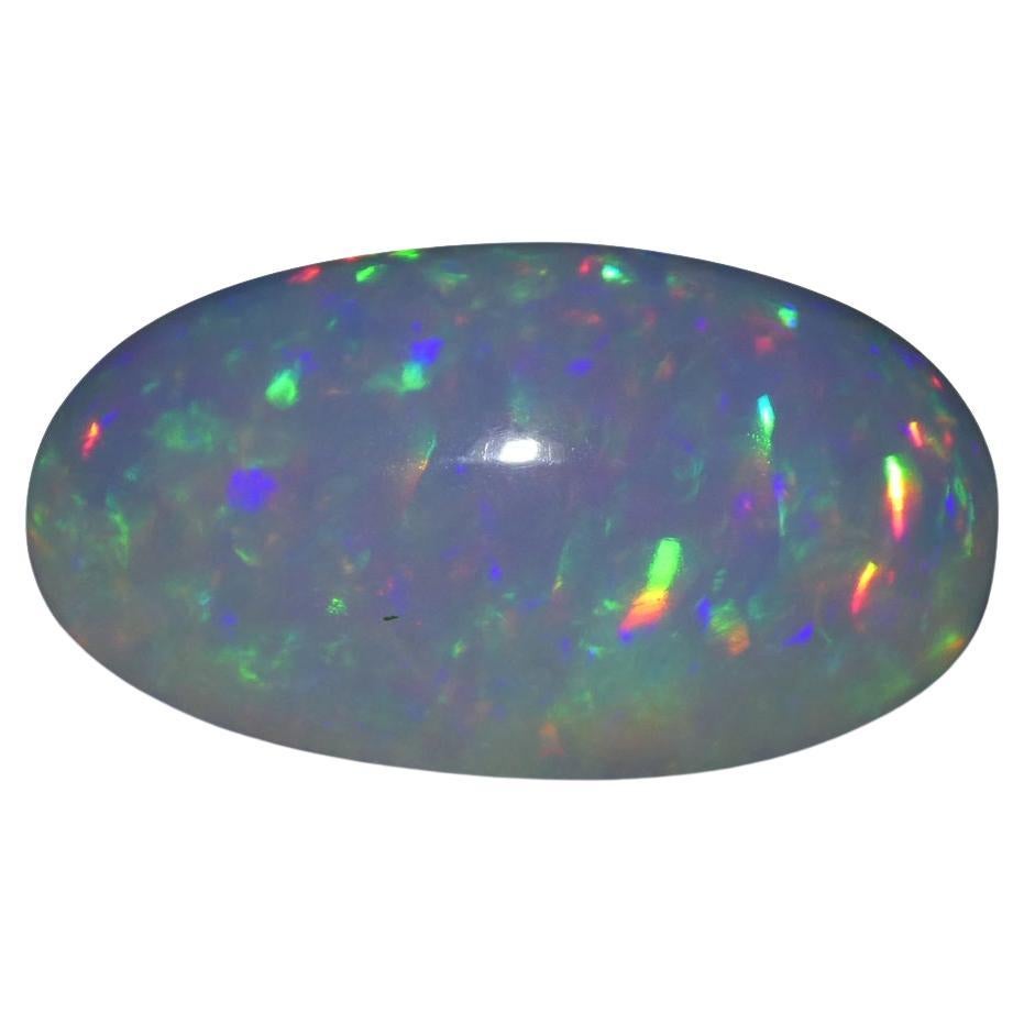 19.34 Karat ovaler weißer Opal, GIA-zertifiziert Äthiopien  