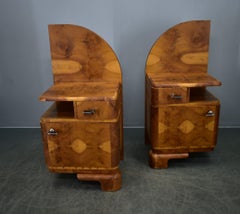 1934s Pair of Art Deco Bedside Tables, Czechoslovakia