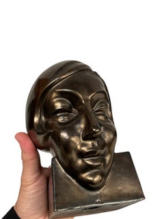 1934's  sculpture ceramic " Head of a lady " signed Koos van der Kaay