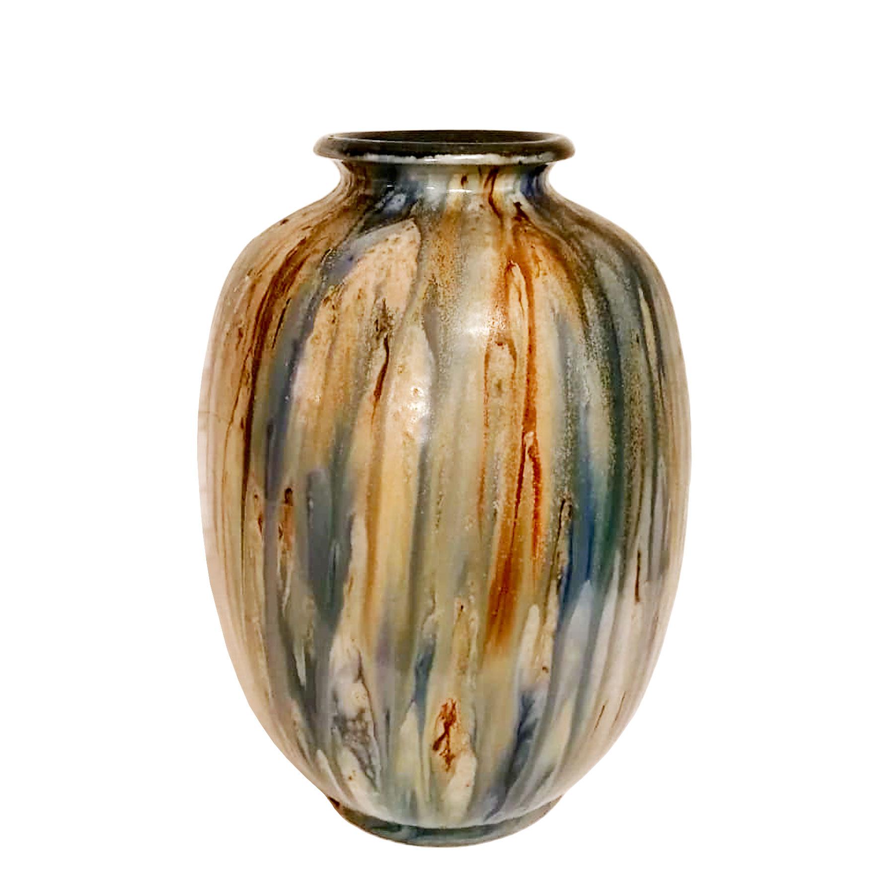 Belge 1935-1940 Grand vase en grès émaillé au sel de Guérin:: Belgique.