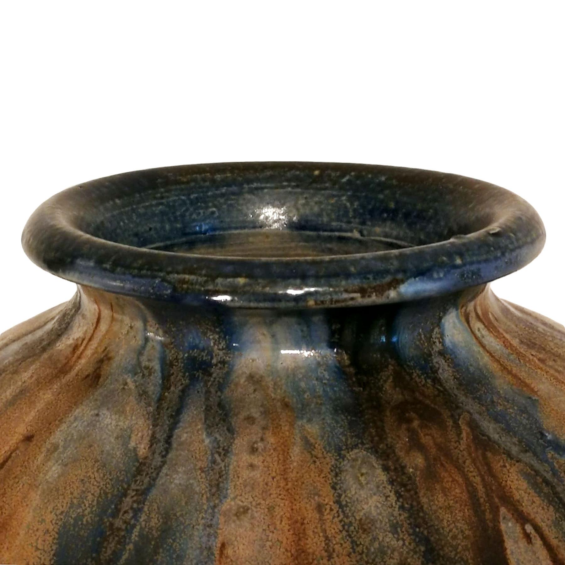 Milieu du XXe siècle 1935-1940 Grand vase en grès émaillé au sel de Guérin:: Belgique.