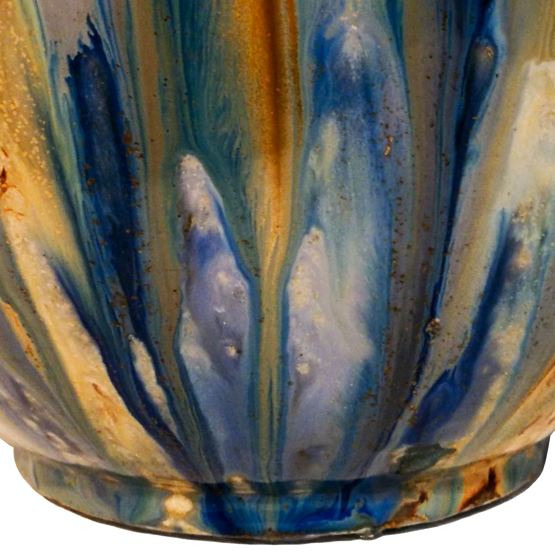 Grès 1935-1940 Grand vase en grès émaillé au sel de Guérin:: Belgique.