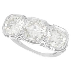 1935 Antique 4.53 Carat Diamond and Platinum Trilogy Ring
