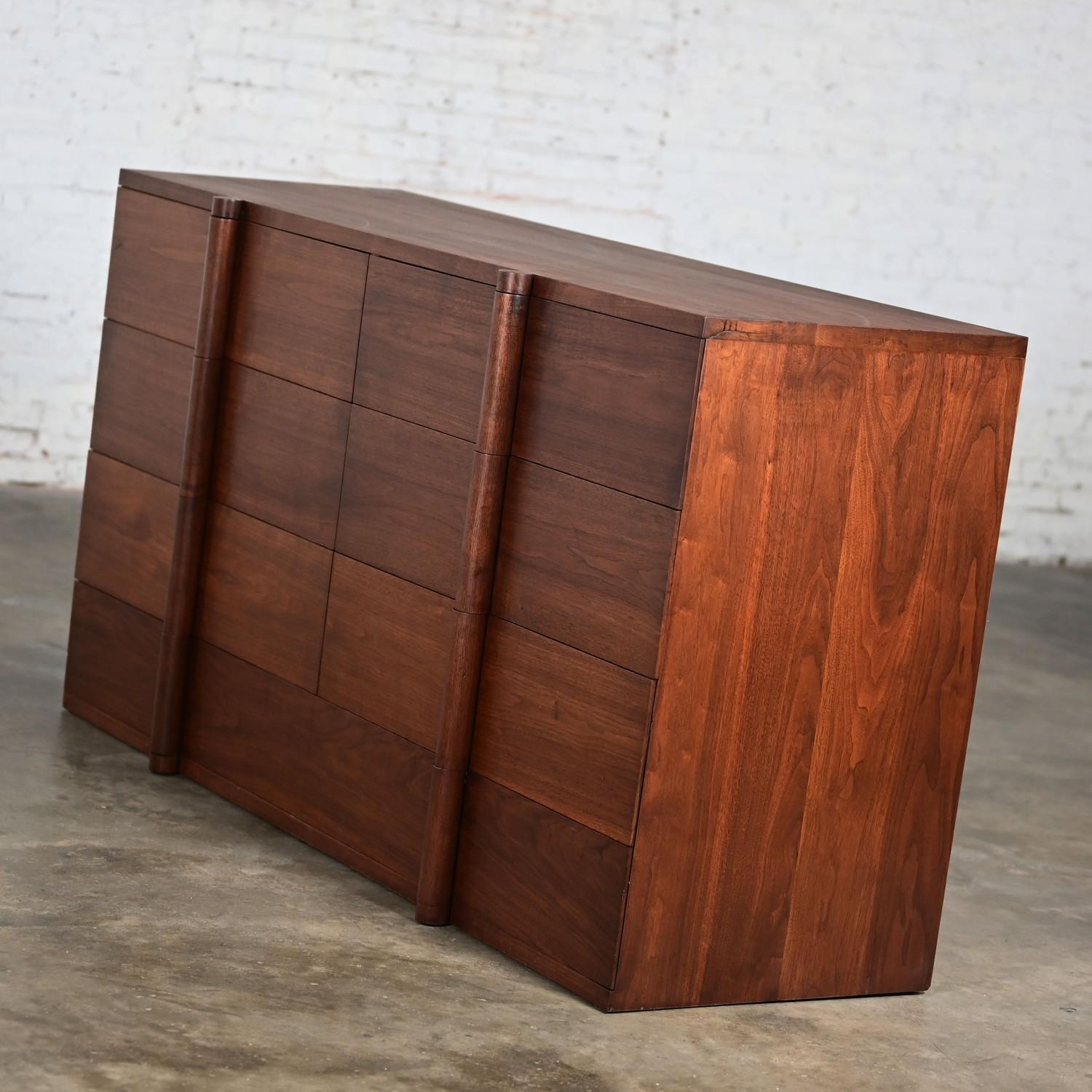 1935 Art Deco Monumental Dresser Sideboard or Chest of Drawers Solid Walnut 5