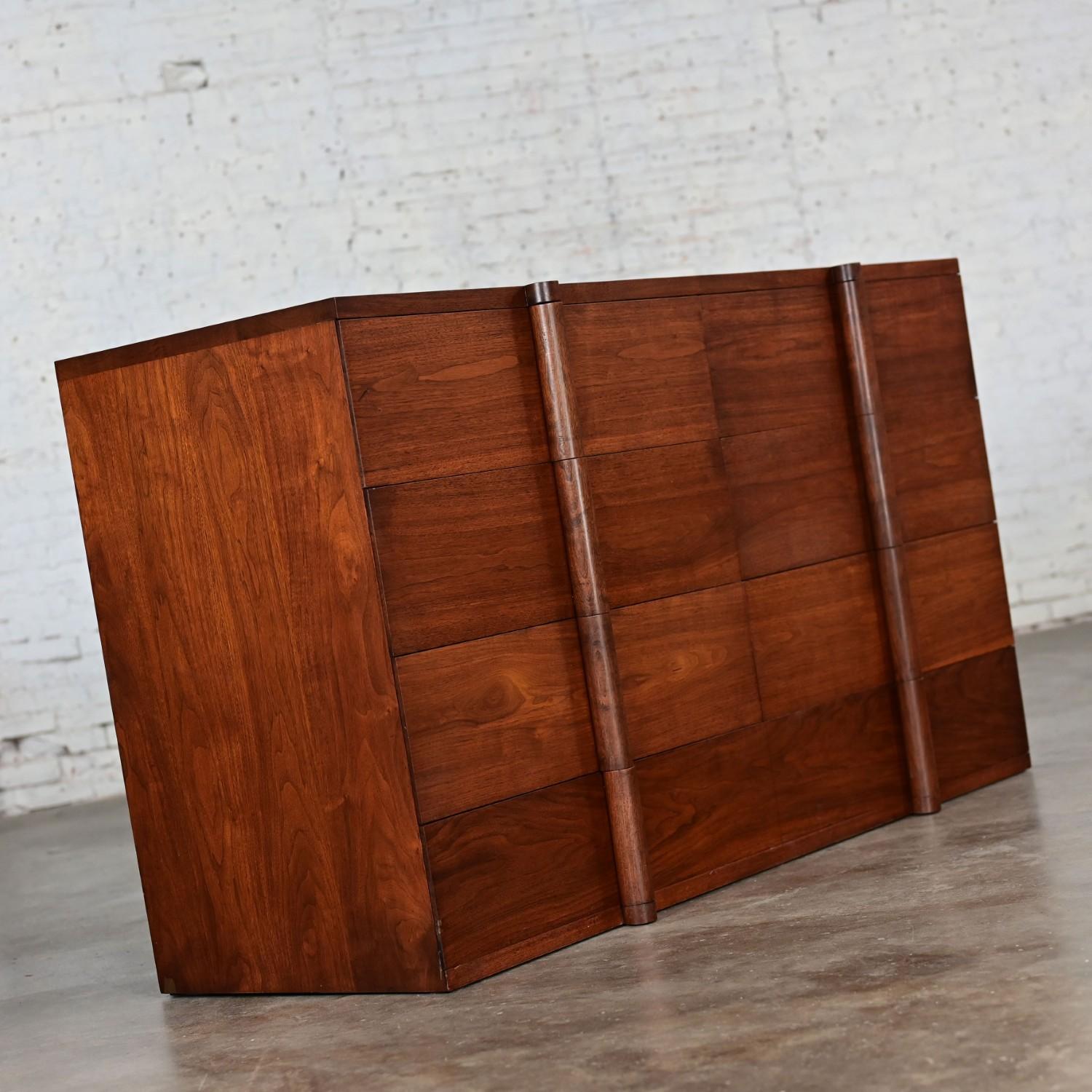 1935 Art Deco Monumental Dresser Sideboard or Chest of Drawers Solid Walnut 7