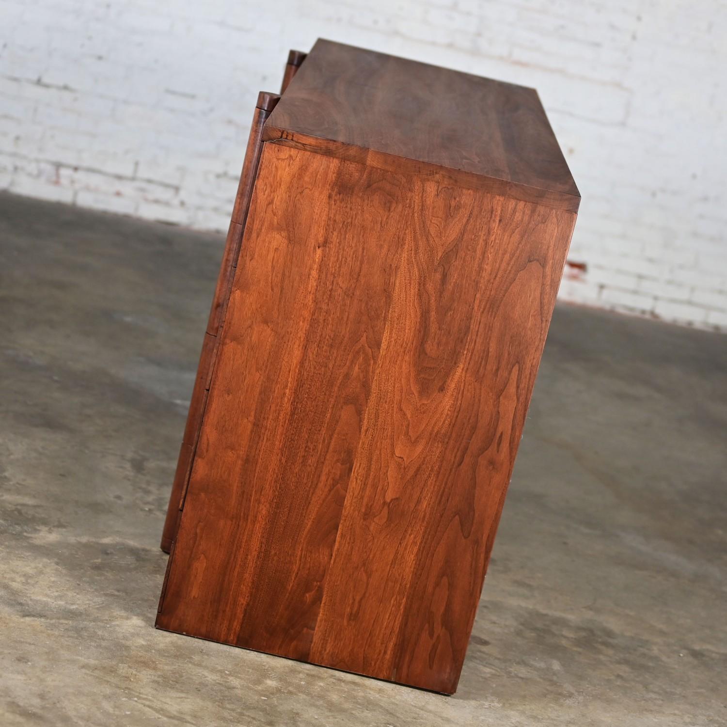 1935 Art Deco Monumental Dresser Sideboard or Chest of Drawers Solid Walnut 3
