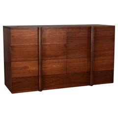 1935 Art Deco Monumental Dresser Sideboard or Chest of Drawers Solid Walnut