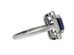 1935 Art Deco Sapphire Diamond Platinum Ring