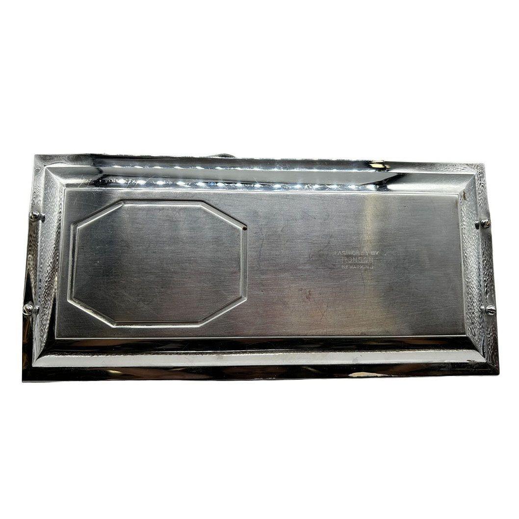 1935 Art Deco Tortoise Smokers Set Tray, Cigarette Case w/ Lighter by Ronson For Sale 1