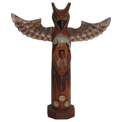 1935 Carved and Painted Northwest Coast TOTEM Pole