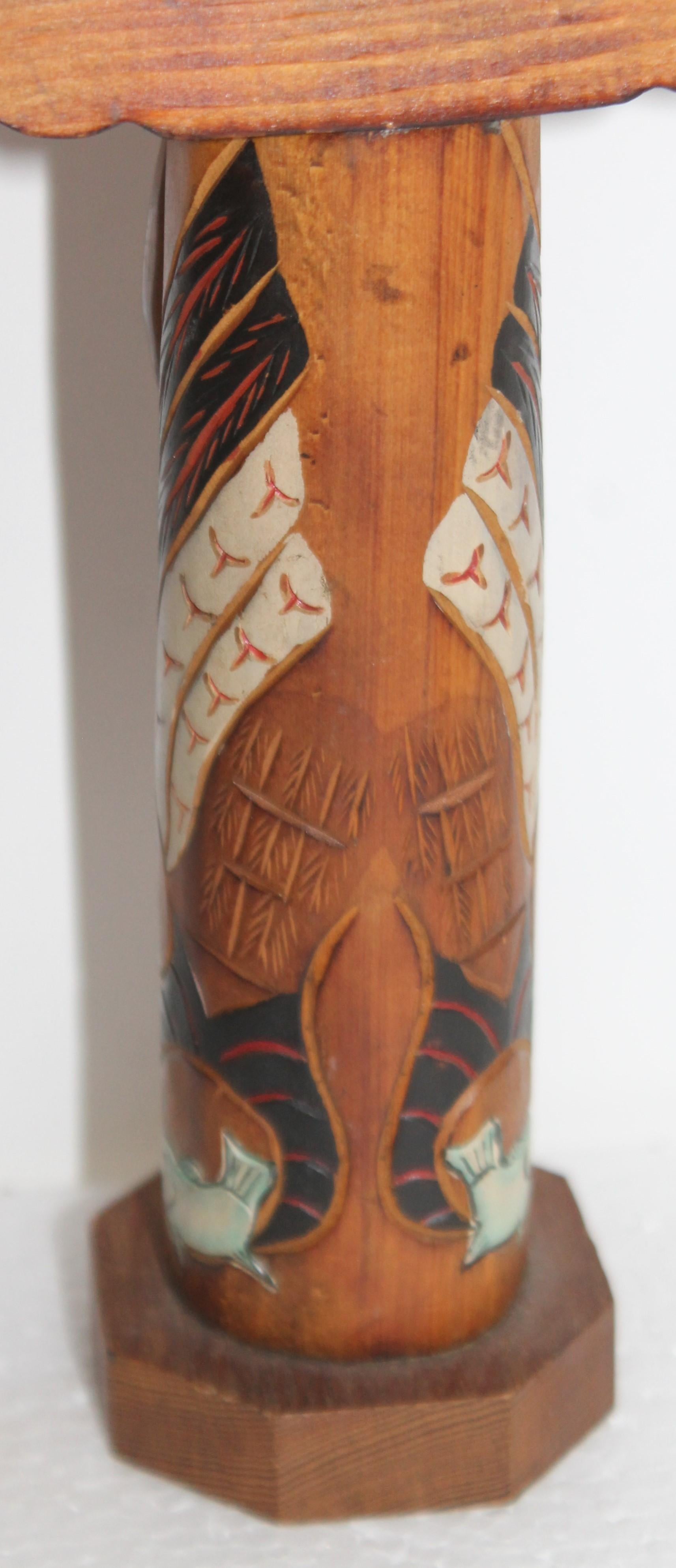 Adirondack 1935 Carved and Painted Northwest Coast TOTEM Pole